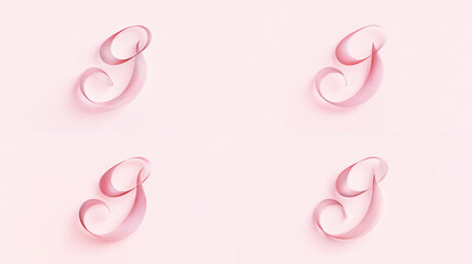 Obraz premium Flowing, cursive script forming an elegant logo, on a solid soft pink background.