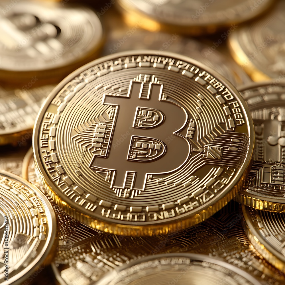 Poster bitcoin coins highlight the future of digital wealth creation image