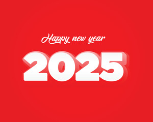 Happy New Year 2025 text design. Vector illustration