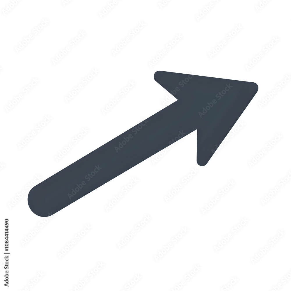 Poster basic dark grey arrow pointing upwards on a clear background, perfect for showing direction or advan