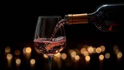  Glass of Rosé Wine on Solid Background