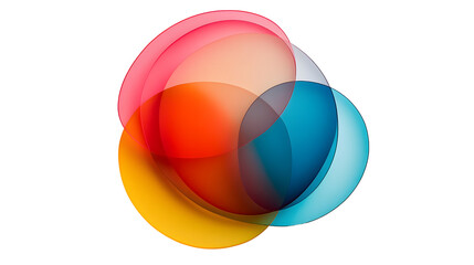 Venn diagram with three overlapping circles in distinct colors on a white background, no shadows