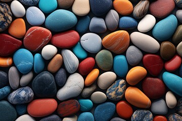 Colorful Pebbles Background, Multicolor stones Pebble background, stones wallpaper, pebbles Wallpaper, AI Generative