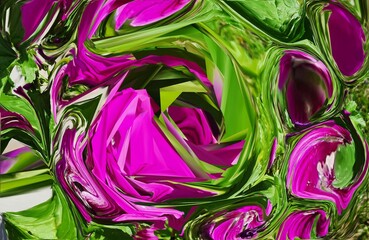 Obraz premium abstract purple flowers on green. digital background