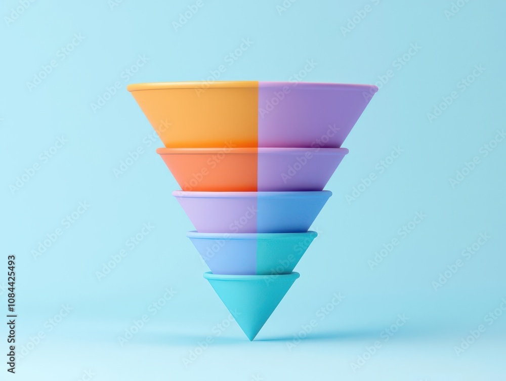 Poster keyword seo concept. funnel analysis tool tracking keyword performance from search to conversion, st