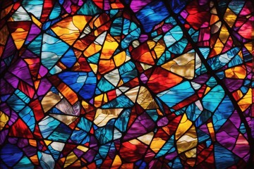 Stained Glass Background, Colorful Stained Glass Background, Stained Glass Texture, AI Generative