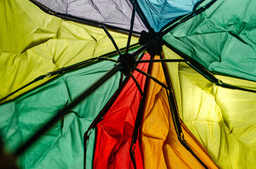 umbrella, color, abstract, rain, colorful, rain, blue, red, yellow, green, protection, parasol, color, weather, abstract, rainbow, open, sky, object, white, isolated, pattern, summer, concept, orange,