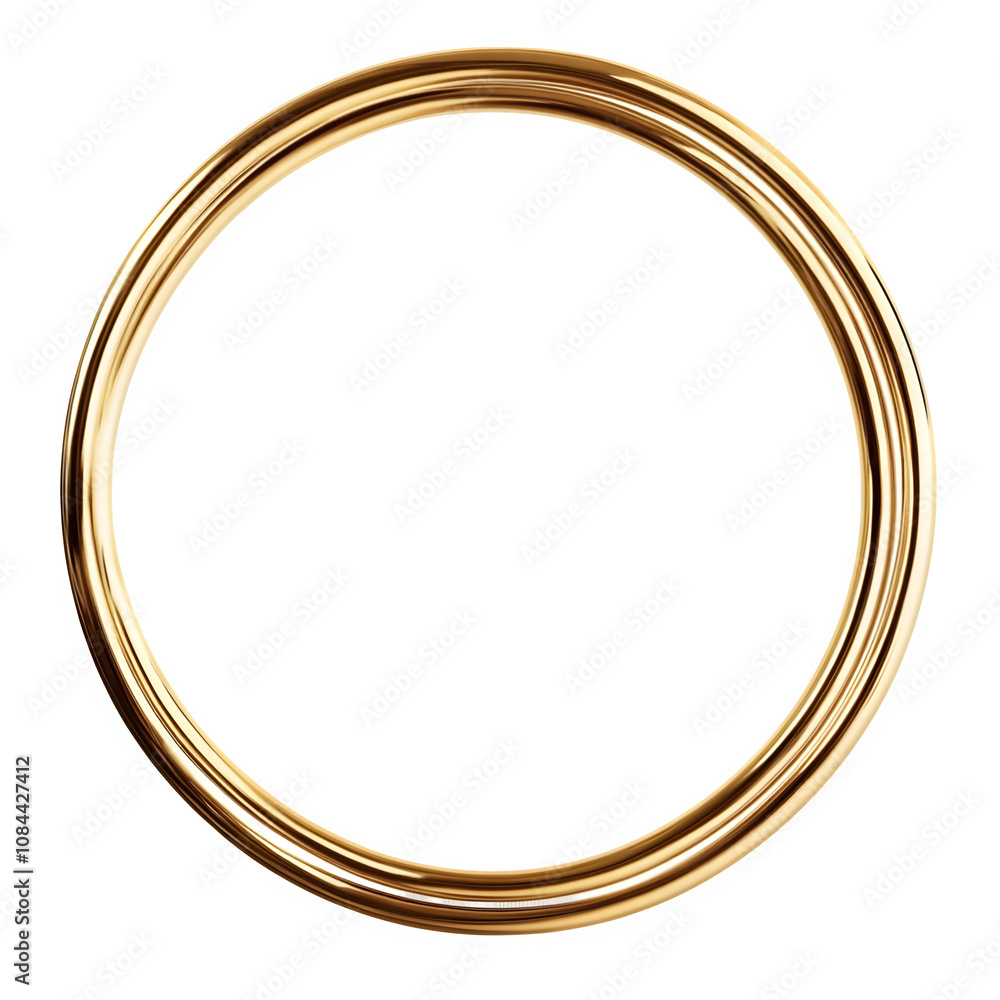 Poster elegant golden ring frame on a clear background, ideal for adding a touch of sophistication to any d