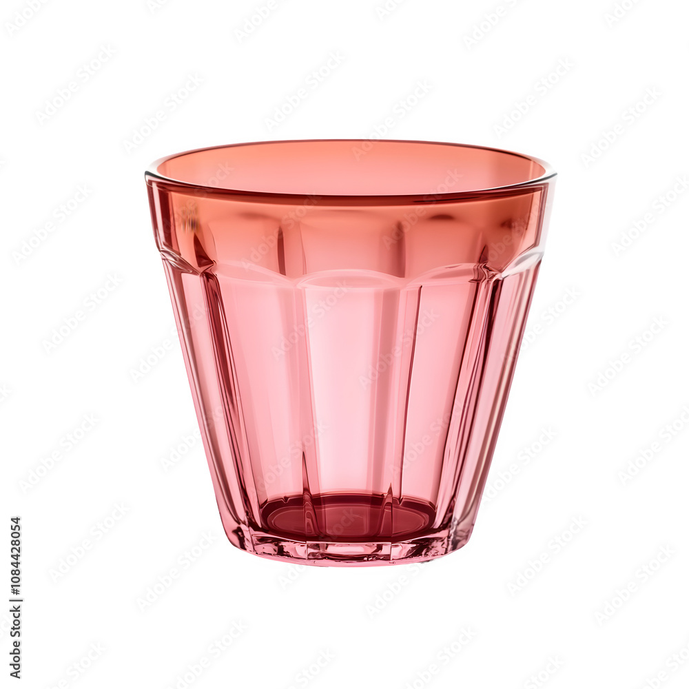 Poster isolated pink drinking glass on transparent background, great for displaying beverages and adding a 