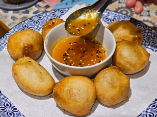 Delicious street food delicacy local market food photography urban setting close-up culinary experience