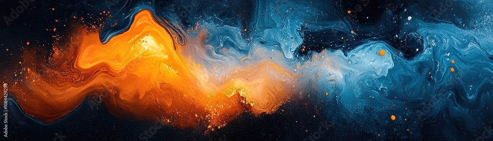 Poster dynamic color flow abstract art fluid motion digital design vibrant contrast creative expression