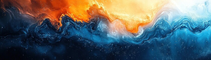 Fototapeta premium Dynamic abstract waves in fiery colors digital art contemporary style high-resolution fluid motion visual impact