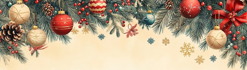 Festive christmas decorations holiday season digital artwork cozy environment aesthetic viewpoint celebration concept