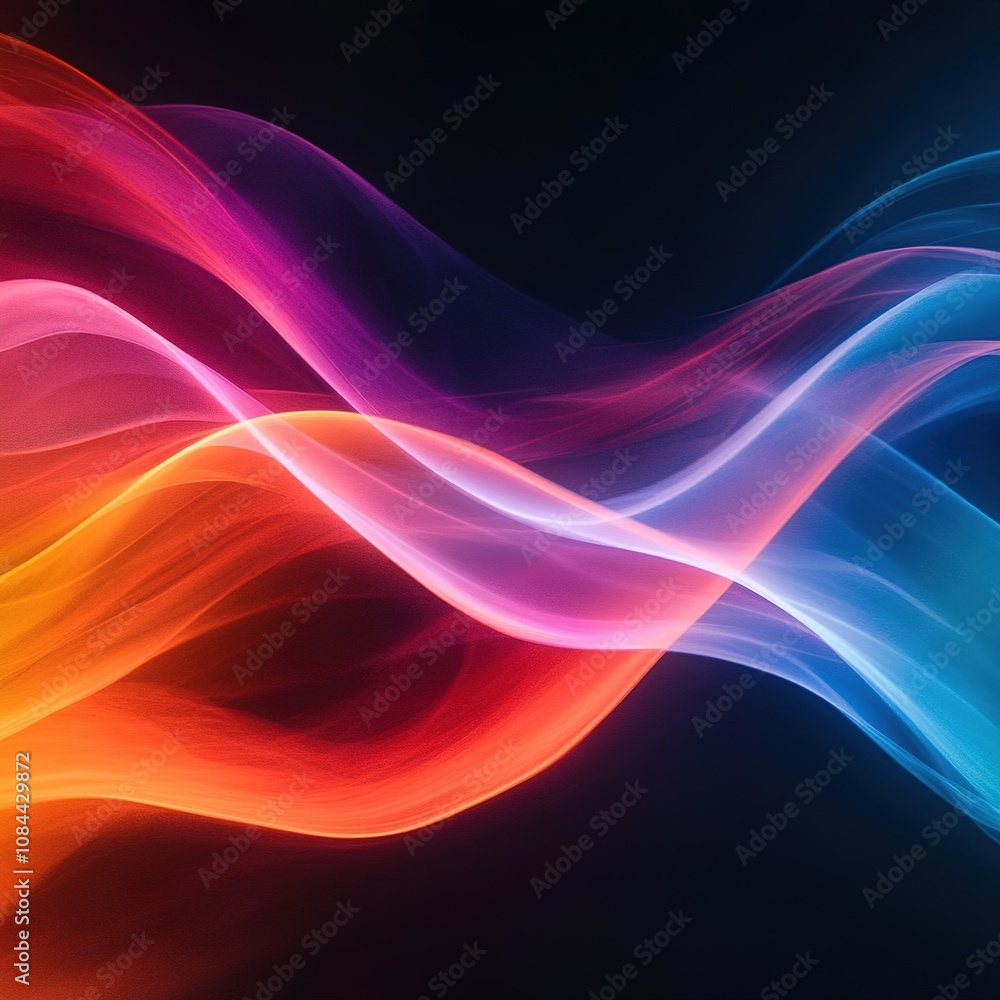 Aufkleber dynamic color waves abstract art digital design vibrant background creative visualization modern aes