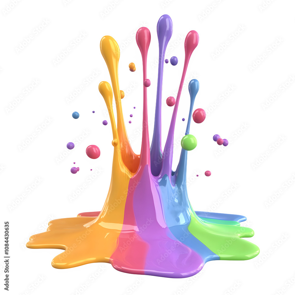 Leinwandbilder vibrant and dynamic visual of colorful paint splashing on a transparent background
