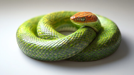 Fototapeta premium Snake Representing 2025 on Solid Background