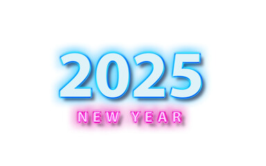 2025 Neon New Year Celebration Glowing Text Effect on Brick Wall Background