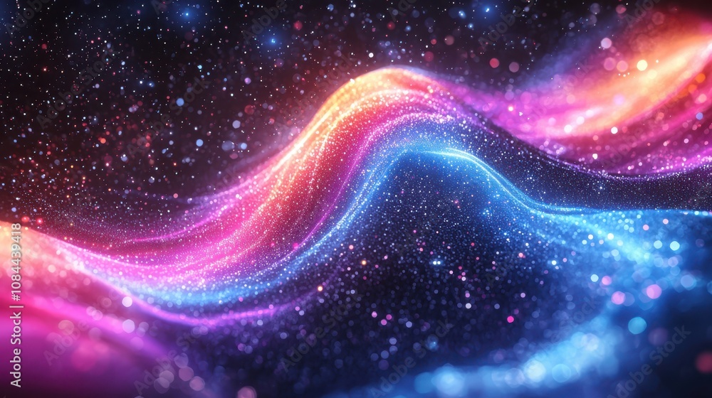Poster visualize abstract data networks with vibrant dots digital space infographic art futuristic environm