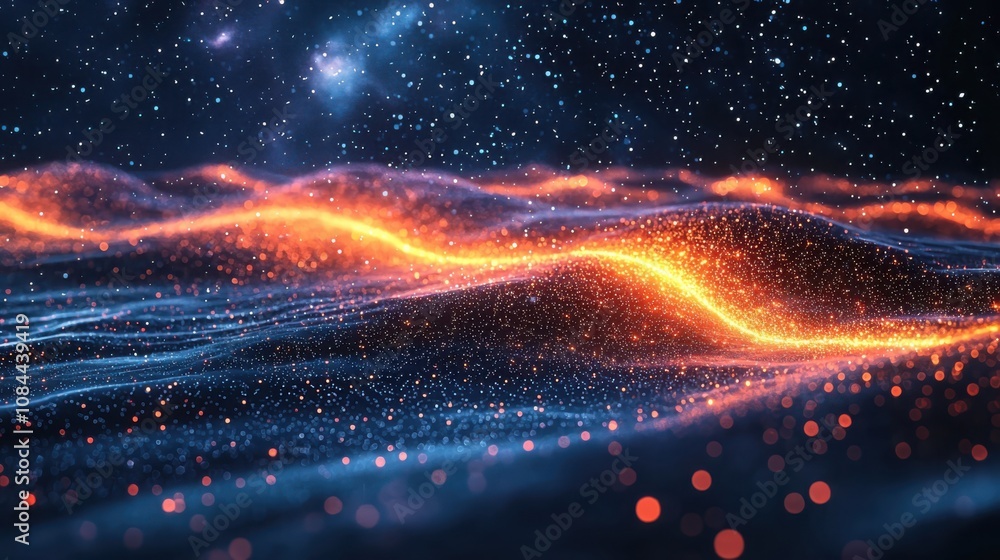 Poster visualize abstract data networks digital realm graphic design futuristic environment dynamic view vi