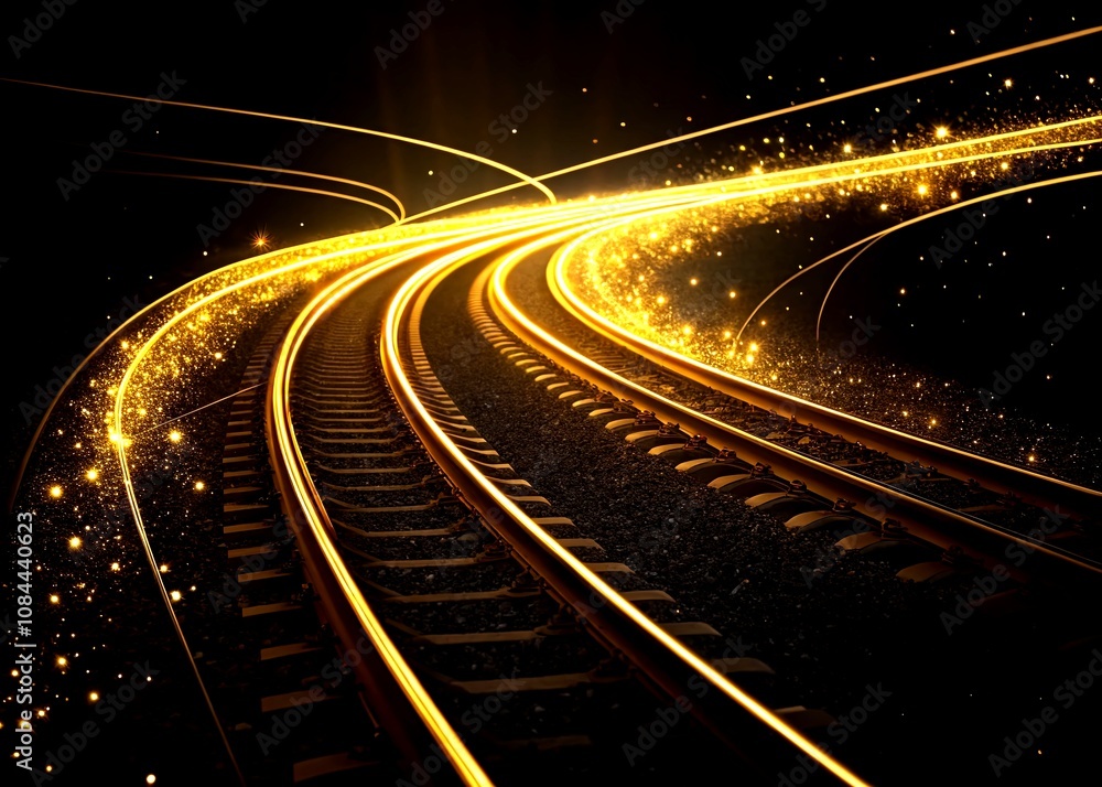 Poster dynamic collection of gold speed lines and light effects for games, video, and design projects featu