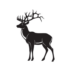 Deer vector silhouette isolated on a white background