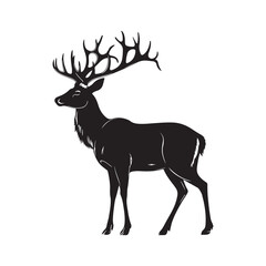 Deer vector silhouette isolated on a white background