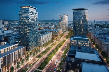 Obraz premium Dynamic Urban Planning for Sustainable and Eco-Efficient Development