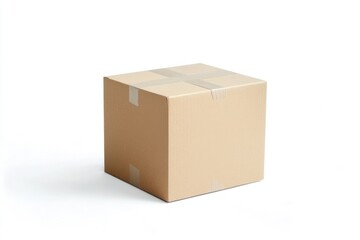 Fototapeta premium Brown Cardboard Boxes Stacked Isolated on White Background with Clipping Path