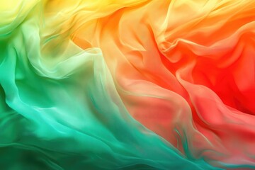 Obraz premium Vibrant Light Green Canvas: A Bright Celebration of Colorful Fluidity and Gradient Blends