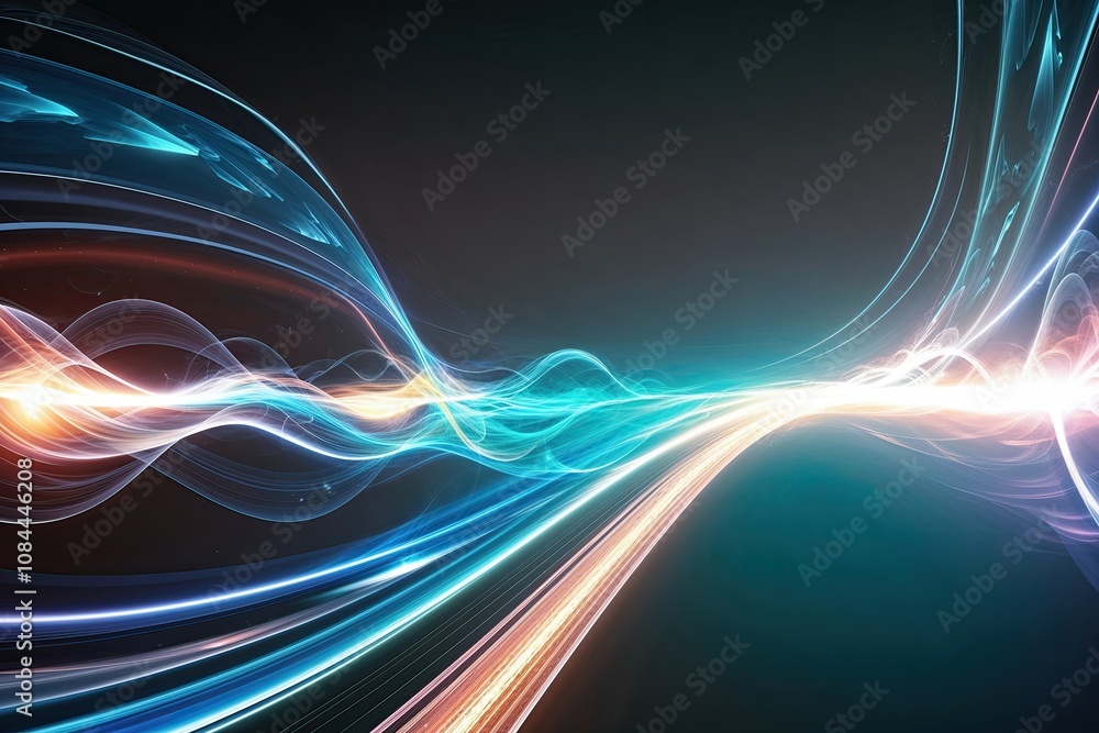 Poster dynamic abstract energy flow background featuring light motion and wave design