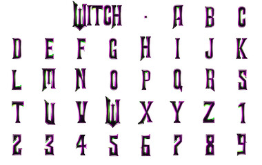 Witch haunting 3D alphabet render