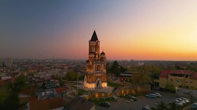 Millennium Tower in Zemun on Gardo&scaron; Hill - aerial drone footage
