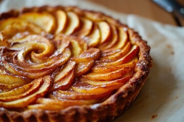 Fototapeta premium Warm Apple Tart with Cinnamon and Sugar