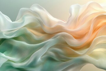 subtle pastel gradient background blends soft white, green, and beige hues, creating a light, airy banner backdrop that invites creativity and calmness, suitable for various designs