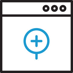 Web and Zoom Line Icon