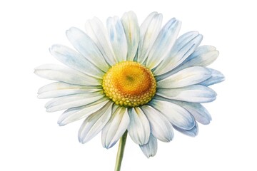 Delightful watercolor daisy painting on white background
