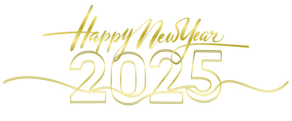 2025 golden luxury Happy New Year poster, background. Vector
