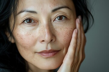 Portrait of a senior woman with problem skin