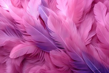 Fototapeta premium Pink Fluffy Feathers Background, Pink Feathers Pattern, Beautiful Feathers background, Feathers Wallpaper, bird feathers pattern, AI Generative