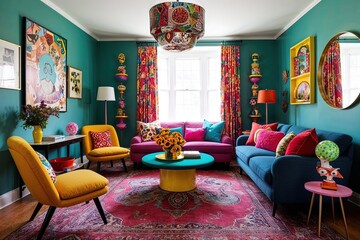 Whimsical Living Room Design Ideas with Unique Decor and Fun Furniture