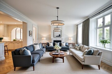 Scandinavian Interior Design with Spacious Lounge and Stylish Furnishings