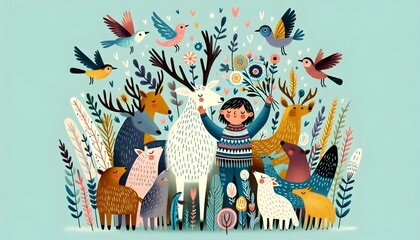 "Abrazo de Naturaleza: Amistad en el Bosque"