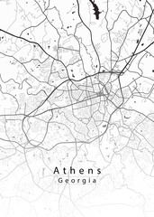 Athens Georgia City Map – Detailed Street Map of Athens for Georgia Tourism, City Planning, and USA Design Projects
