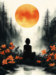 Art and abstraction, natural landscapes in a minimalist style"