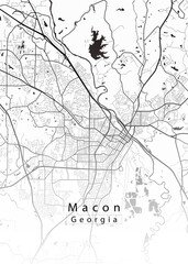 Obraz premium Macon Georgia City Map – Detailed Street Map of Macon for Georgia Tourism, City Planning, and USA Design Projects 