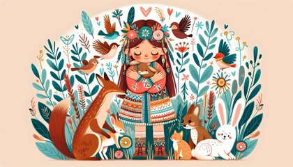 "Abrazo de Naturaleza: Amistad en el Bosque"