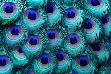 Obraz premium Peacock feather wallpaper, peacock feather background, peacock feather pattern