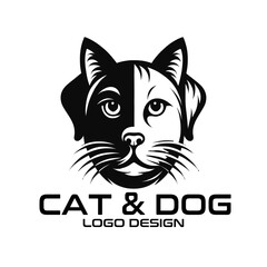 Cat and Dog Vector Logo Design