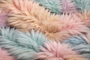 Obraz premium Pastel Fur Texture, Pastel Fur Texture Background, Colorful Fur Texture, Fluffy Fur Texture, Fluffy Fur Background, AI Generative