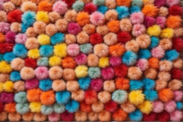 Rainbow Colorful Fluffy Fur Ball Texture Wallpaper, Colorful Fluffy Background, Fluffy Fur Background, Fur Texture Background, AI Generative